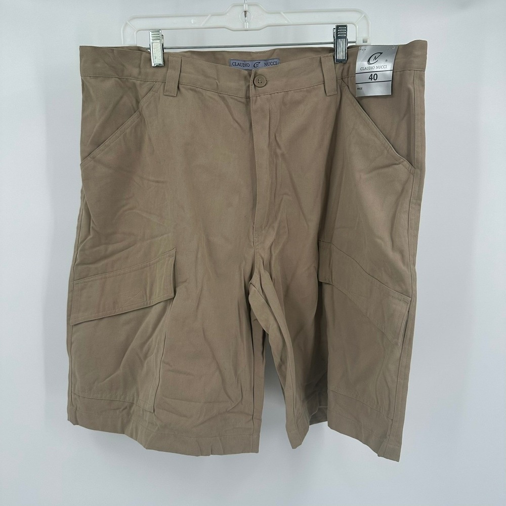 Claudio Nucci Mens Vintage 90s Cargo Shorts Size 40 Khak Utility Outdoor Rugged
